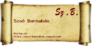 Szoó Barnabás névjegykártya