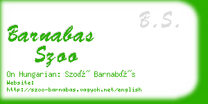 barnabas szoo business card